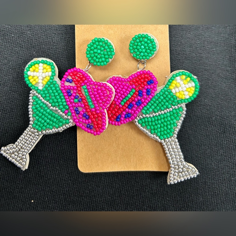 Colorful Beaded Cocktail Earrings